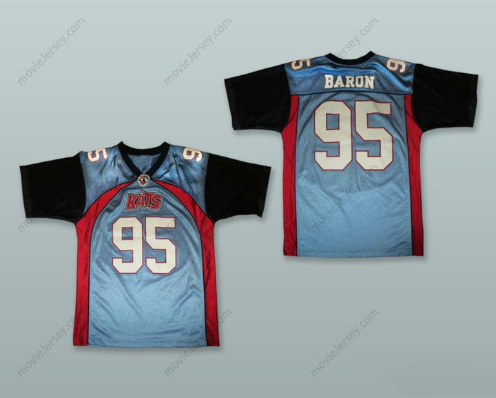 CUSTOM ANY Name Number James Baron 95 Nashville Kats Light Blue Football Jersey Top Stitched S-6XL