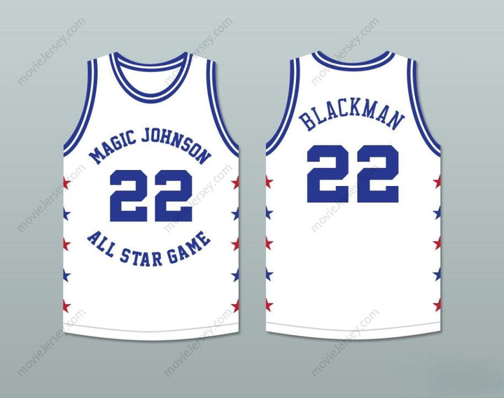 CUSTOM ANY Name Number ROLANDO BLACKMAN 22 MAGIC JOHNSON ALL STAR GAME WHITE BASKETBALL JERSEY 1986 MIDSUMMER NIGHT'S MAGIC CHARITY EVENT Top Stitched S-6XL