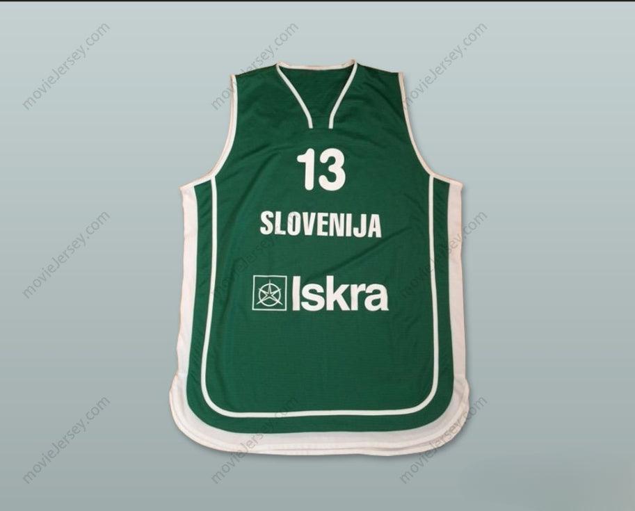 CUSTOM ANY Name Number SLOVENIJA 13 NATIONAL TEAM GREEN BASKETBALL JERSEY Top Stitched S-6XL