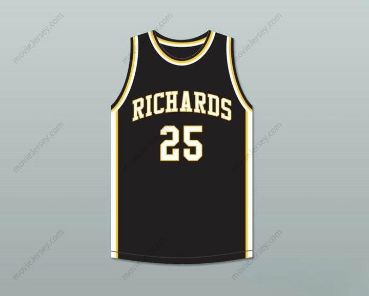 CUSTOM ANY Name Number DWYANE WADE 25 HAROLD L. RICHARDS HIGH SCHOOL BULLDOGS BLACK BASKETBALL JERSEY 4 Top Stitched S-6XL