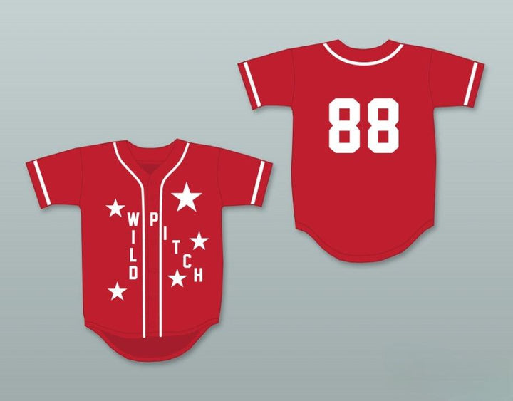 Custom Any Name Number WILD PITCH 88 RED BASEBALL JERSEY Top Stitched S-6XL