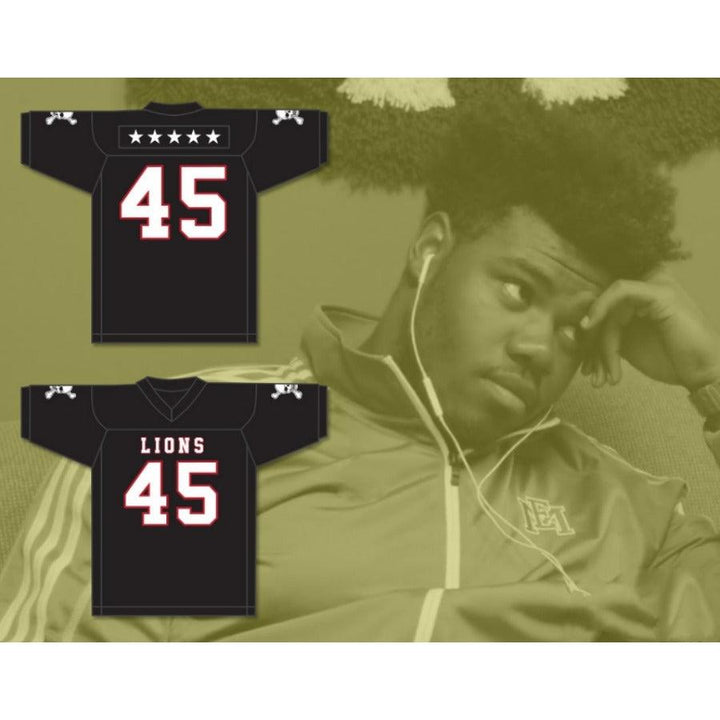 CUSTOM ANY Name Number CALEB GRANT 45 EMCC LIONS FOOTBALL JERSEY INCLUDES PATCHES Top Stitched S-6XL