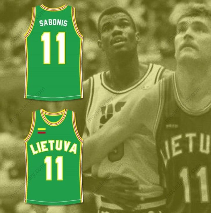 CUSTOM ANY Name Number ARVYDAS SABONIS 11 LITHUANIA BASKETBALL JERSEY STITCH SEWN Top Stitched S-6XL
