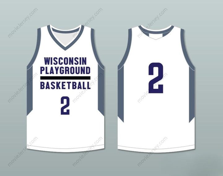 CUSTOM ANY Name Number PLAYER 2  PLAYGROUND BASKETBALL WHITE BASKETBALL JERSEY Top Stitched S-6XL