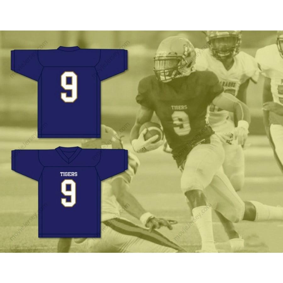 CUSTOM ANY Name TIGERS KENNETH WALKER III 9 ARLINGTON HIGH SCHOOL NAVY BLUE Football Jersey Top Stitched S-6XL