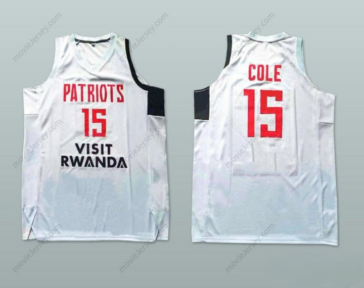 CUSTOM ANY Name Number J COLE 15 PATRIOTS VISIT RWANDA WHITE BASKETBALL JERSEY Top Stitched S-6XL