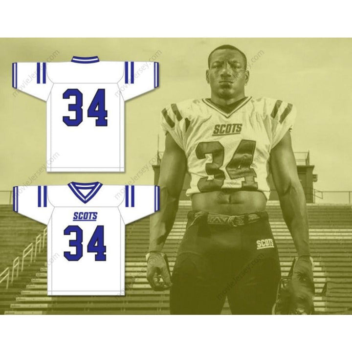CUSTOM ANY Name Number ZAMIR WHITE 34 SCOTLAND HIGH SCHOOL FIGHTING SCOTS Football Jersey Top Stitched S-6XL