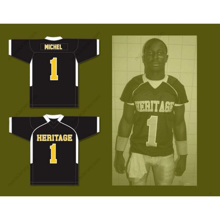 CUSTOM ANY Name Number SONY MICHEL 1 AMERICAN HERITAGE SCHOOL PATRIOTS Football Jersey Top Stitched S-6XL