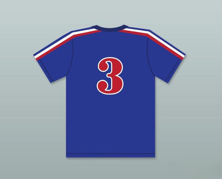 Custom Any Name Number SPIKE NOLAN 3   BLUE BASEBALL JERSEY BREWSTER'S MILLIONS Top Stitched S-6XL