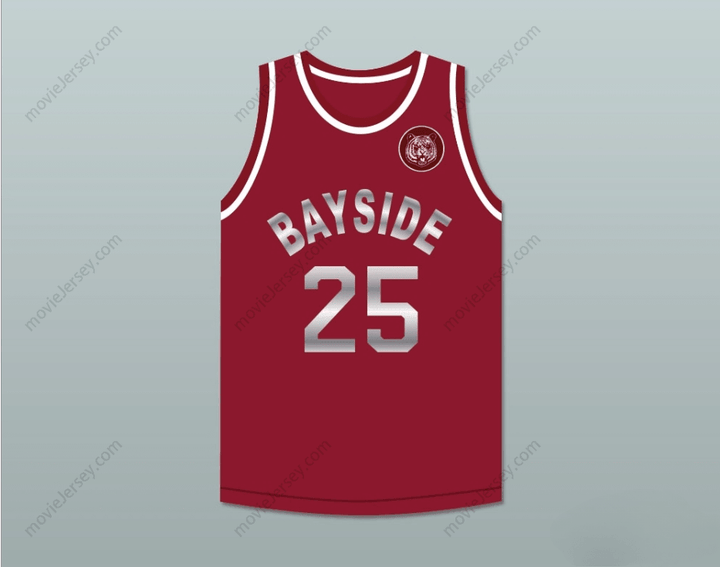 CUSTOM ANY Name Number SAVED BY THE BELL ZACK MORRIS 25 BAYSIDE TIGERS MAROON BASKETBALL JERSEY INCLUDES TIGER PATCH Top Stitched S-6XL