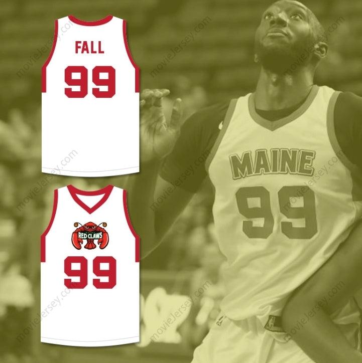 CUSTOM ANY Name Number TACKO FALL 99 MAINE WHITE BASKETBALL JERSEY 2 Top Stitched S-6XL