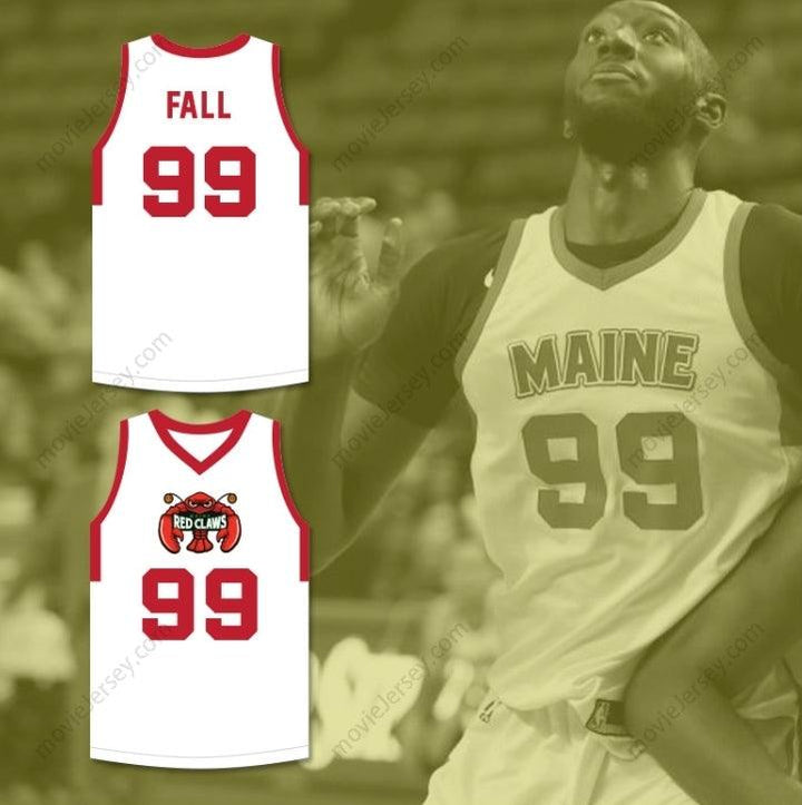 CUSTOM ANY Name Number TACKO FALL 99 MAINE WHITE BASKETBALL JERSEY 2 Top Stitched S-6XL