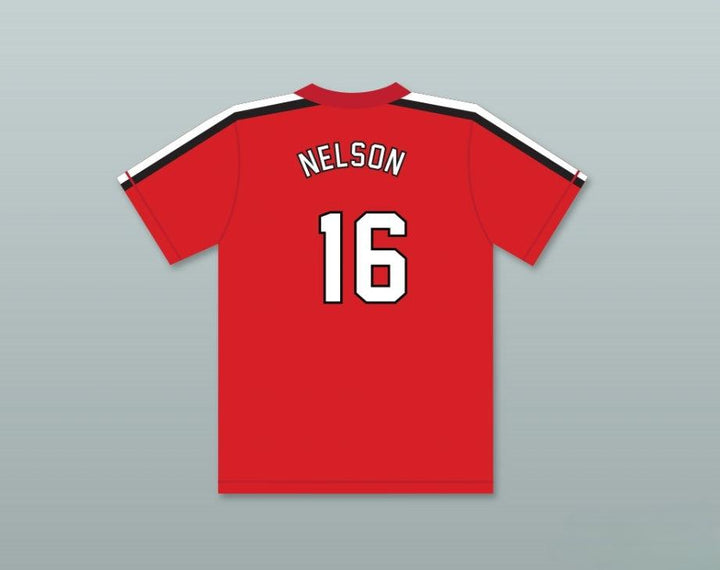 Custom Any Name Number ROB NELSON 16   RED BASEBALL JERSEY THE BATTERED BASTARDS OF BASEBALL Top Stitched S-6XL