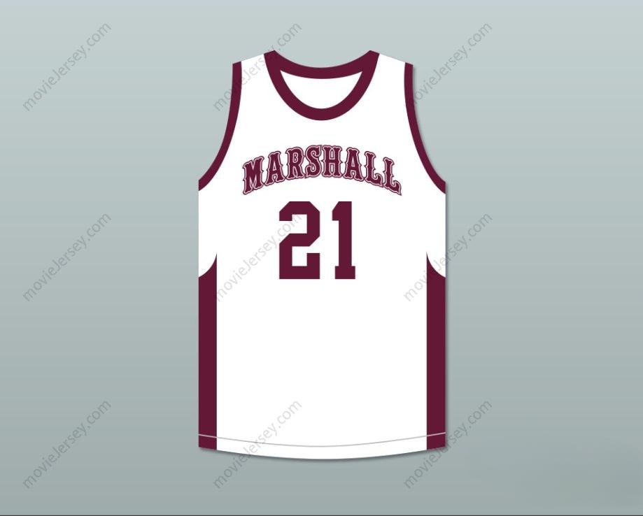 CUSTOM ANY Name Number PATRICK BEVERLEY 21 JOHN MARSHALL METROPOLITAN HIGH SCHOOL COMMANDOS WHITE BASKETBALL JERSEY Top Stitched S-6XL