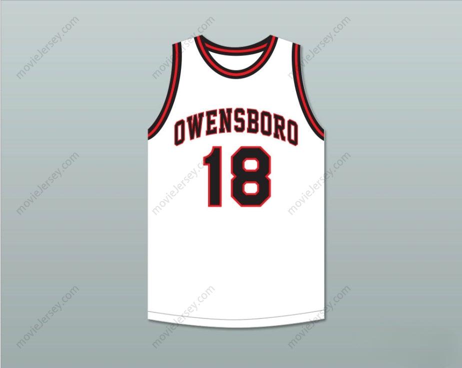 CUSTOM ANY Name Number CLIFF HAGAN 18 OWENSBORO HIGH SCHOOL RED DEVILS WHITE BASKETBALL JERSEY 2 Top Stitched S-6XL