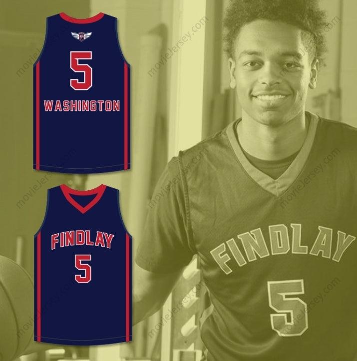 CUSTOM ANY Name Number P. J. WASHINGTON 5  PREP NAVY BLUE BASKETBALL JERSEY 2 Top Stitched S-6XL