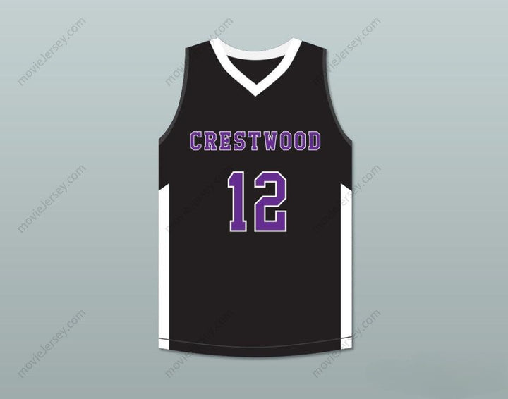 CUSTOM ANY Name Number JA MORANT 12 CRESTWOOD HIGH SCHOOL KNIGHTS BLACK BASKETBALL JERSEY 3 Top Stitched S-6XL