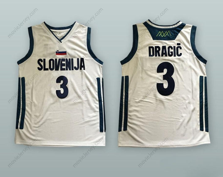 CUSTOM ANY Name Number GORAN DRAGIC 3 SLOVENIJA NATIONAL TEAM WHITE BASKETBALL JERSEY Top Stitched S-6XL