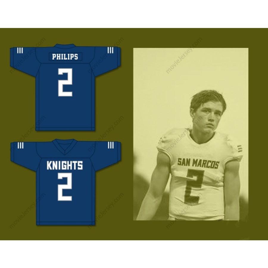 CUSTOM ANY Name Number KYLE PHILIPS 2 SAN MARCOS HIGH SCHOOL KNIGHTS Football Jersey Top Stitched S-6XL