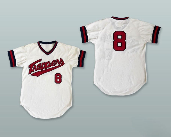 Custom Any Name Number EDMONTON TRAPPERS 8 WHITE BASEBALL JERSEY Top Stitched S-6XL