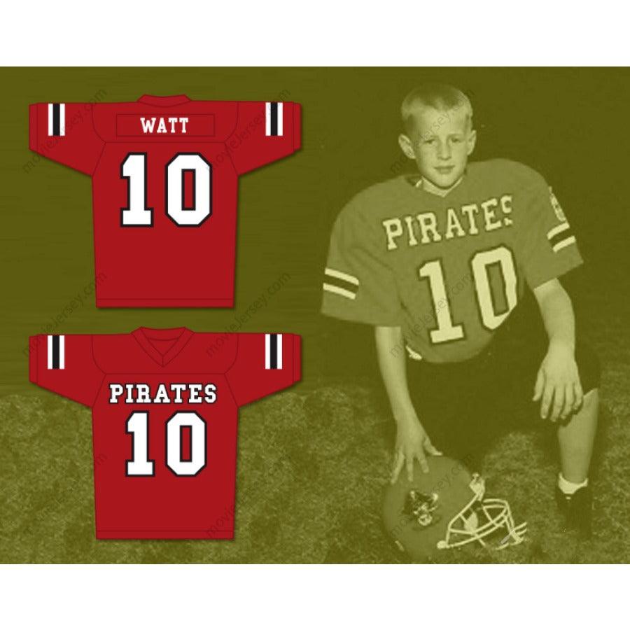 CUSTOM ANY NUMBER J.J. WATT 10 PEWAUKEE PIRATES HIGH SCHOOL FOOTBALL JERSEY