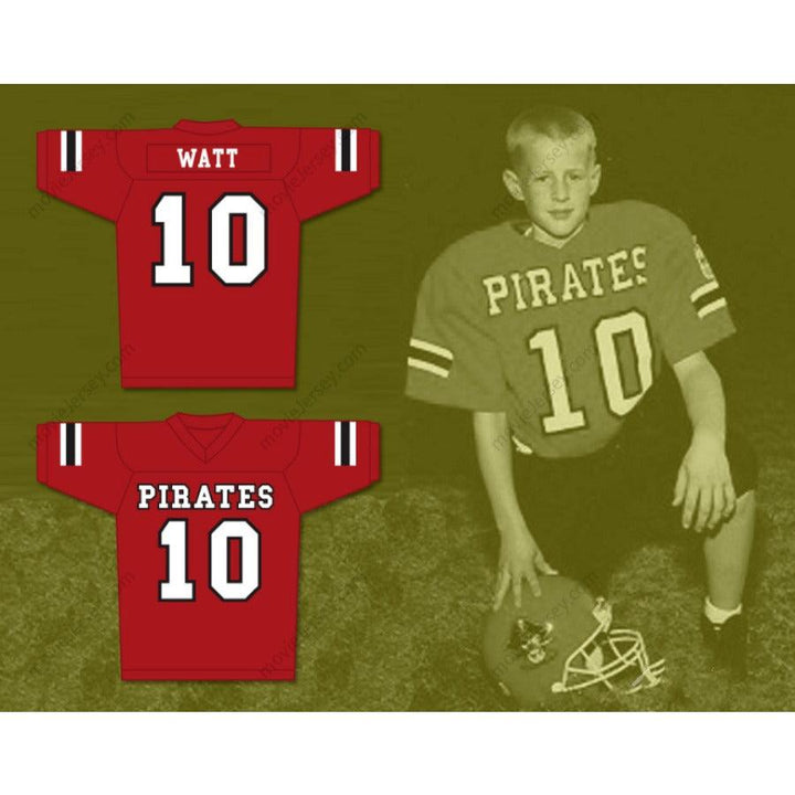 CUSTOM ANY NUMBER J.J. WATT 10 PEWAUKEE PIRATES HIGH SCHOOL FOOTBALL JERSEY
