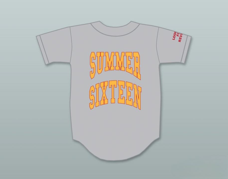 Custom Any Name Number DRAKE SUMMER SIXTEEN REVENGE LOOKING FOR REVENGE GRAY BASEBALL JERSEY Top Stitched S-6XL