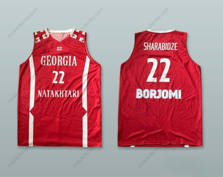 CUSTOM ANY Name Number GIORGI SHARABIDZE 22 GEORGIA RED BASKETBALL JERSEY Top Stitched S-6XL