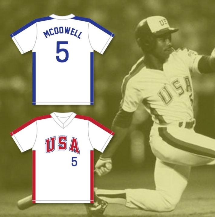 Custom Any Name Number ODDIBE MCDOWELL 5 1984 USA TEAM WHITE BASEBALL JERSEY Top Stitched S-6XL