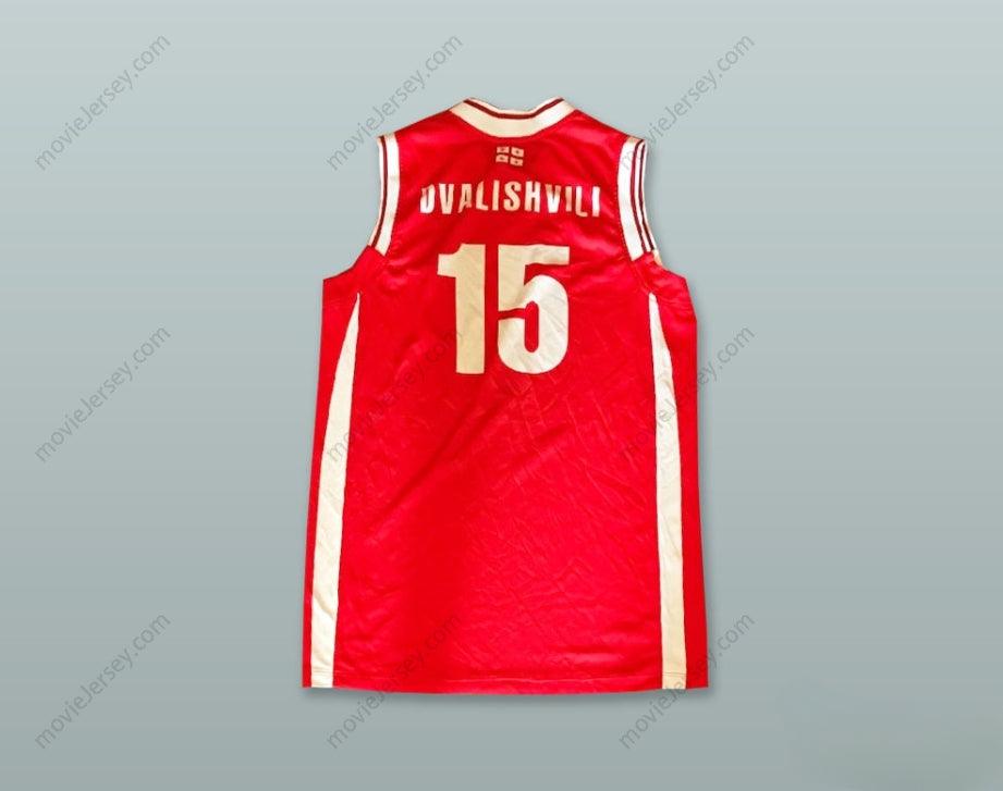 CUSTOM ANY Name Number DVALISHVILI 15 GEORGIA RED BASKETBALL JERSEY Top Stitched S-6XL