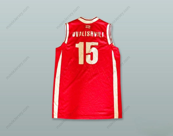 CUSTOM ANY Name Number DVALISHVILI 15 GEORGIA RED BASKETBALL JERSEY Top Stitched S-6XL