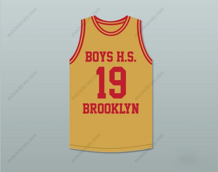 CUSTOM ANY Name Number LENNY WILKENS 19 BOYS HIGH SCHOOL BROOKLYN OLD GOLD BASKETBALL JERSEY Top Stitched S-6XL