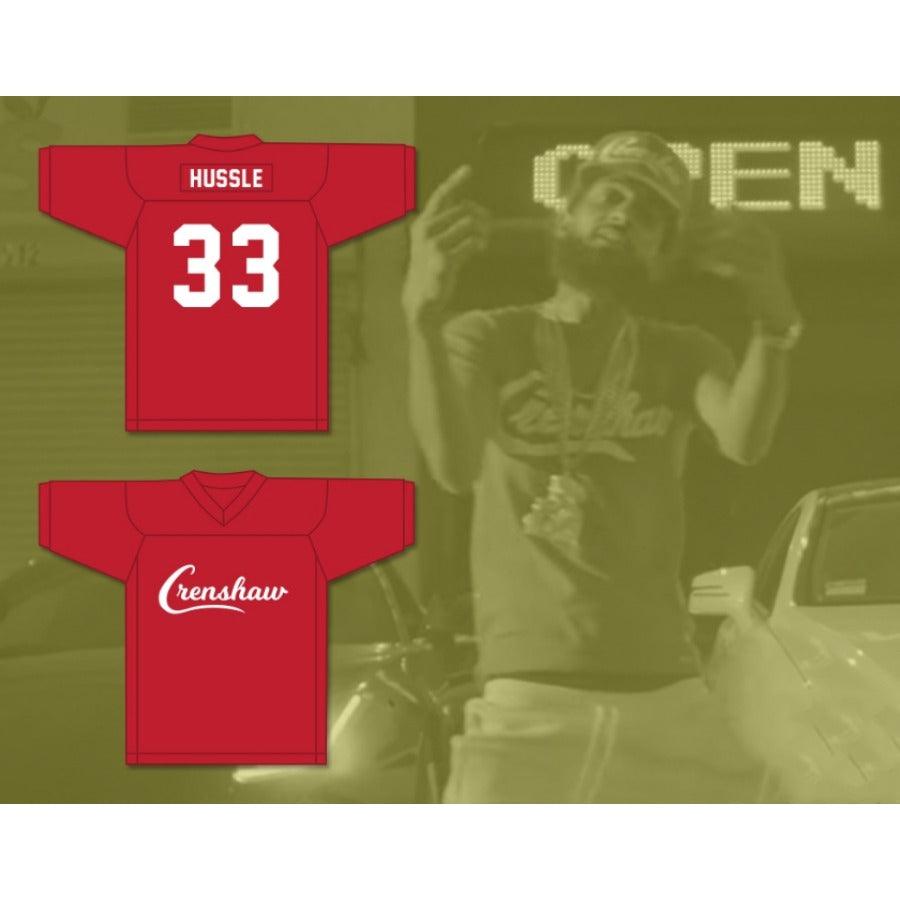 CUSTOM ANY Name Number NIPSEY HUSSLE 33 CRENSHAW Football Jersey Top Stitched S-6XL