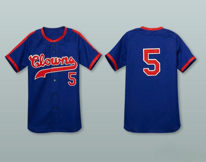 Custom Any Name Number  CLOWNS 5 NEGRO LEAGUE BLUE BASEBALL JERSEY Top Stitched S-6XL