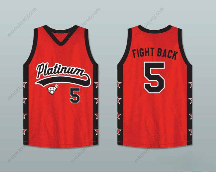 CUSTOM ANY Name Number FIGHT BACK 5 PLATINUM JEWELZ BASKETBALL JERSEY CROSSOVER Top Stitched S-6XL