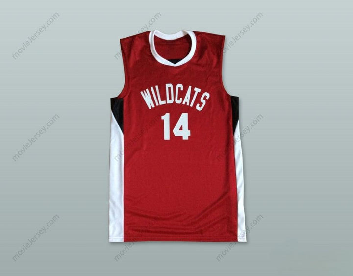 CUSTOM ANY Name Number ZAC EFRON TROY BOLTON 14 EAST HIGH SCHOOL WILDCATS RED BASKETBALL JERSEY Top Stitched S-6XL