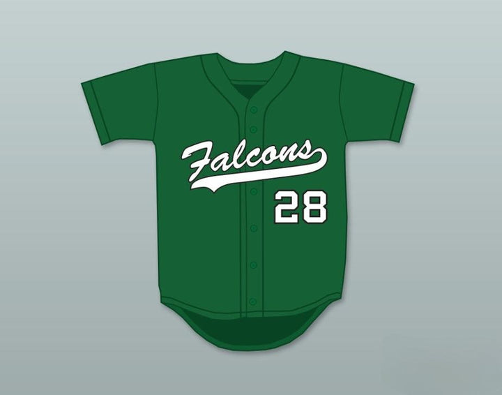 Custom Any Name Number JD MARTINEZ 28 CHARLES W. FLANAGAN HIGH SCHOOL FALCONS GREEN BASEBALL JERSEY 2 Top Stitched S-6XL