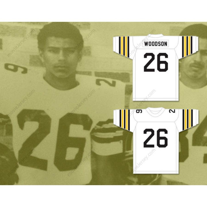 CUSTOM ANY Name Number ROD WOODSON 26 R. NELSON SNIDER HIGH SCHOOL PANTHERS WHITE FOOTBALL JERSEY Top Stitched S-6XL