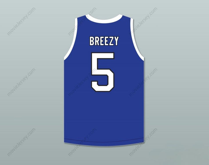 CUSTOM ANY Name Number BREEZY 5 ACE FAMILY CHARITY BLUE BASKETBALL JERSEY Top Stitched S-6XL