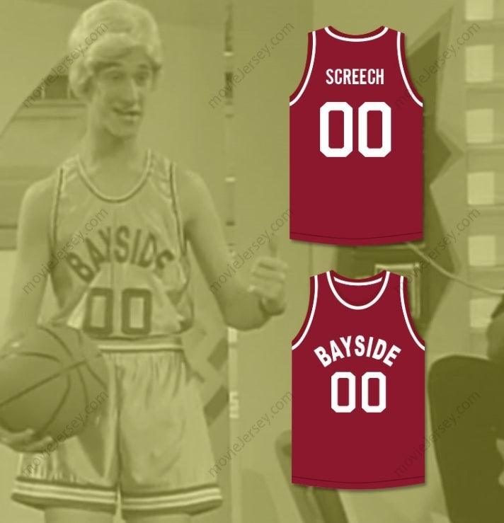 CUSTOM ANY Name Number SAVED BY THE BELL SCREECH 00 BAYSIDE TIGERS BASKETBALL JERSEY AWAY Top Stitched S-6XL