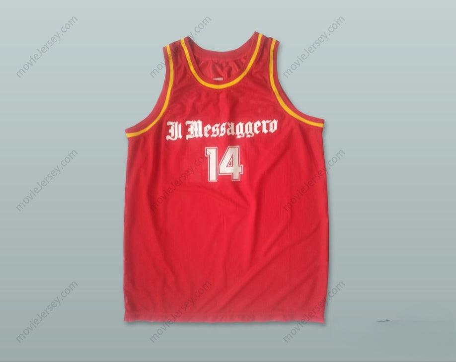 CUSTOM ANY Name Number DINO RADJA 14 MESSAGGERO ROMA RED BASKETBALL JERSEY Top Stitched S-6XL