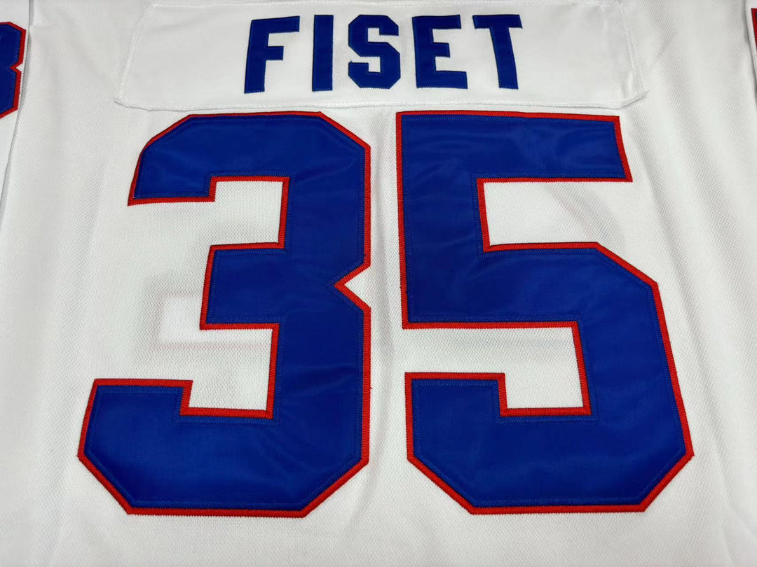 Custom Any Name Number STEPHANE FISET 35 QUEBEC NORDIQUES WHITE HOCKEY JERSEY Top Stitched S-6XL