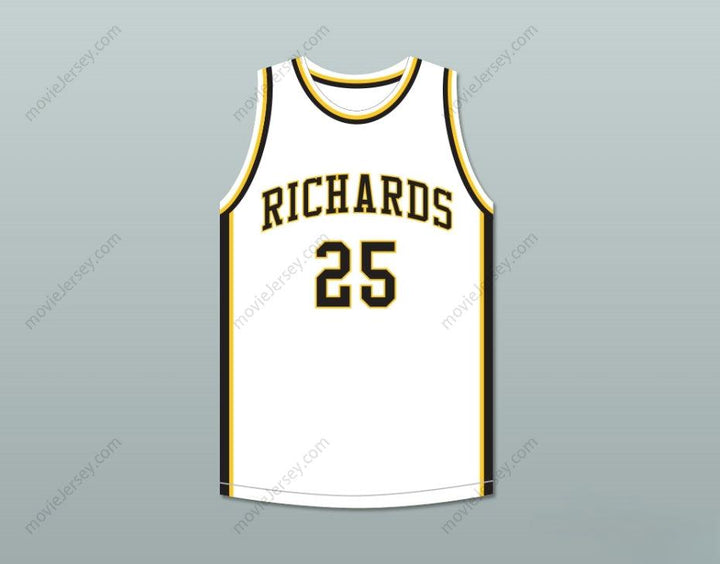 CUSTOM ANY Name Number DWYANE WADE 25 HAROLD L. RICHARDS HIGH SCHOOL BULLDOGS WHITE BASKETBALL JERSEY 3 Top Stitched S-6XL