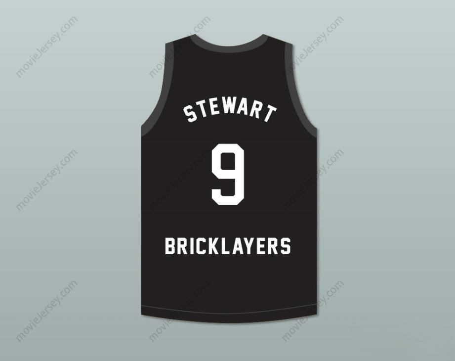 CUSTOM ANY Name Number JON STEWART 9 BRICKLAYERS BASKETBALL JERSEY 3RD ANNUAL ROCK N' JOCK B-BALL JAM 1993 Top Stitched S-6XL