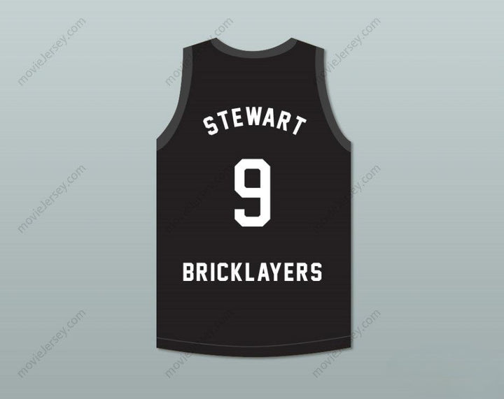CUSTOM ANY Name Number JON STEWART 9 BRICKLAYERS BASKETBALL JERSEY 3RD ANNUAL ROCK N' JOCK B-BALL JAM 1993 Top Stitched S-6XL