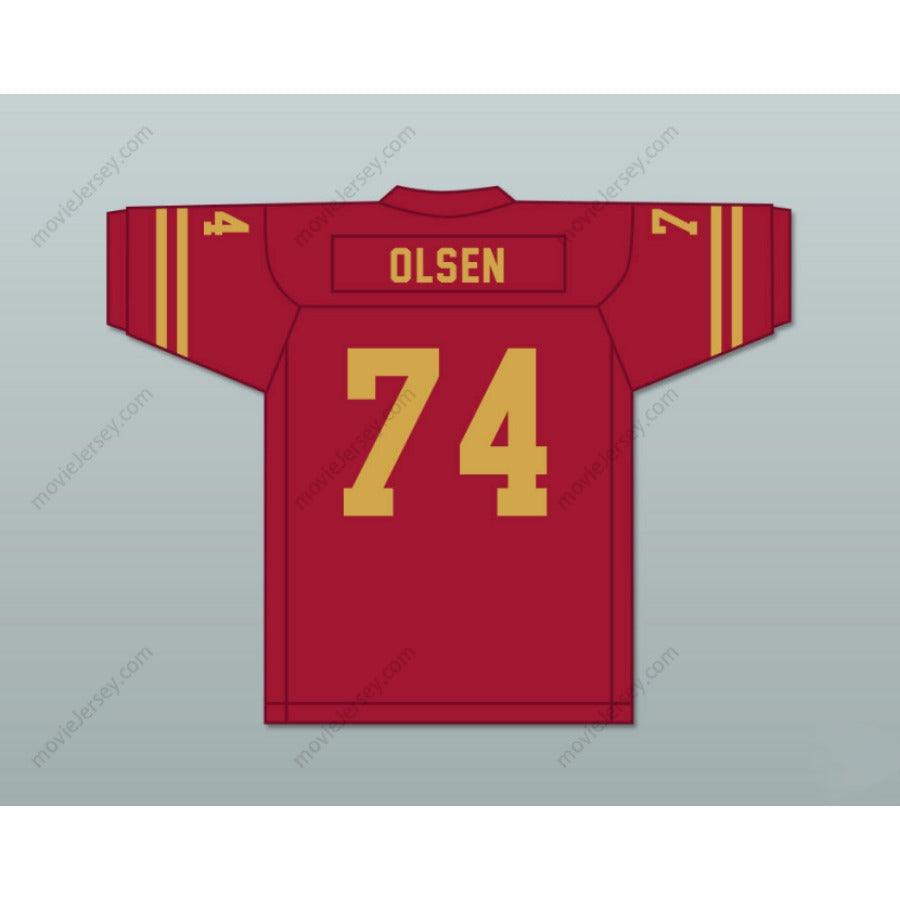 CUSTOM ANY Name Number MERLIN OLSEN 74 LOGAN HIGH SCHOOL GRIZZLIES Football Jersey Top Stitched S-6XL