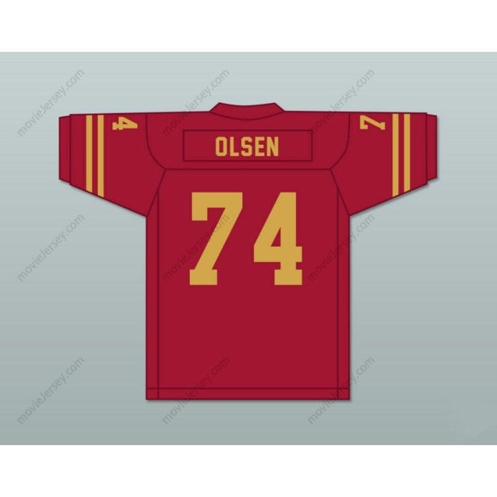 CUSTOM ANY Name Number MERLIN OLSEN 74 LOGAN HIGH SCHOOL GRIZZLIES Football Jersey Top Stitched S-6XL