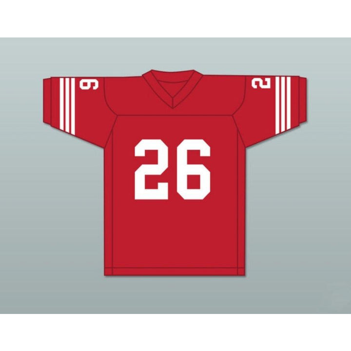 CUSTOM ANY Name WINDRUNNER DAVE PROMISCO 26 MUSTANGS HIGH SCHOOL RED FOOTBALL JERSEY Top Stitched S-6XL