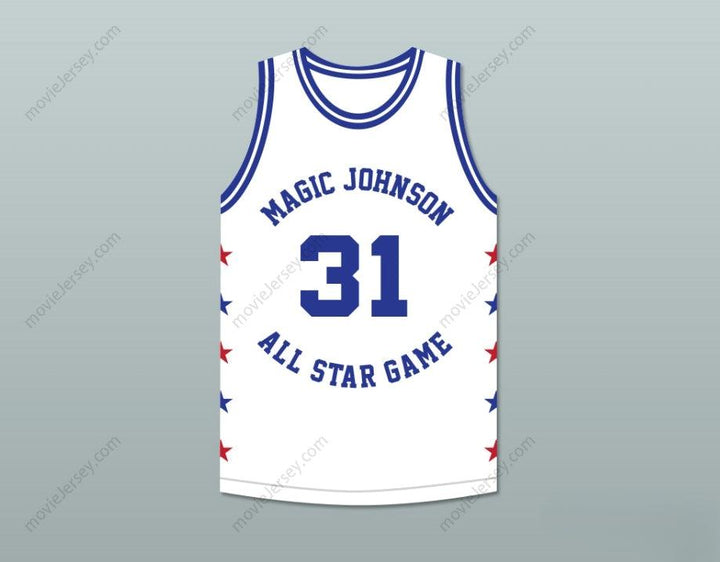 CUSTOM ANY Name Number KURT RAMBIS 31 MAGIC JOHNSON ALL STAR GAME WHITE BASKETBALL JERSEY 1989 MIDSUMMER NIGHT'S MAGIC CHARITY EVENT Top Stitched S-6XL