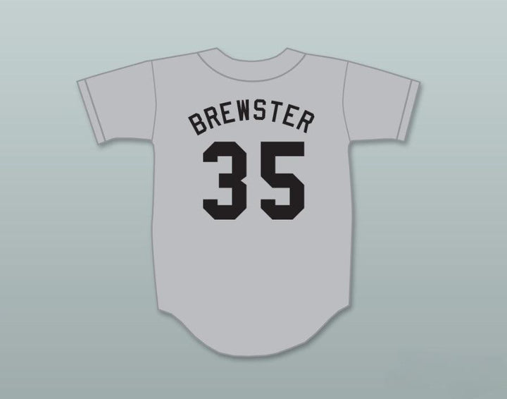 Custom Any Name Number MONTY BREWSTER 35   GRAY BASEBALL JERSEY BREWSTER'S MILLIONS Top Stitched S-6XL